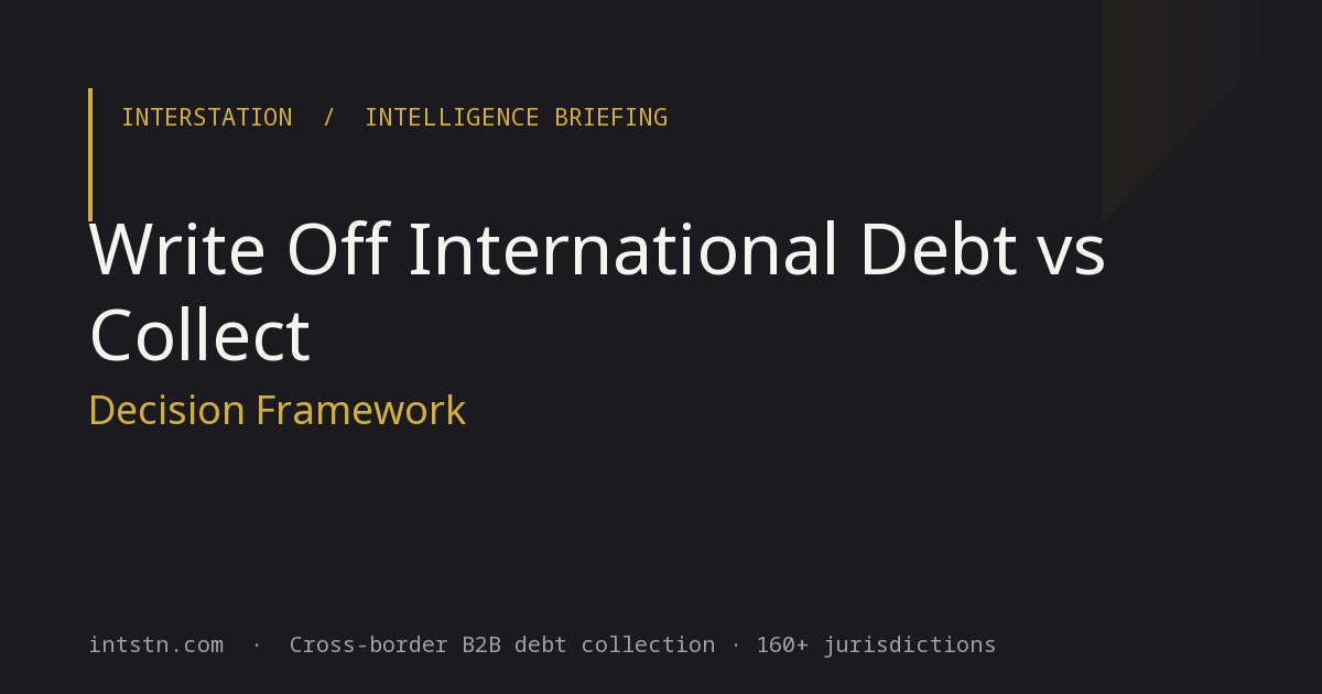 When to Write Off International Debt vs Collect: Decision Framework